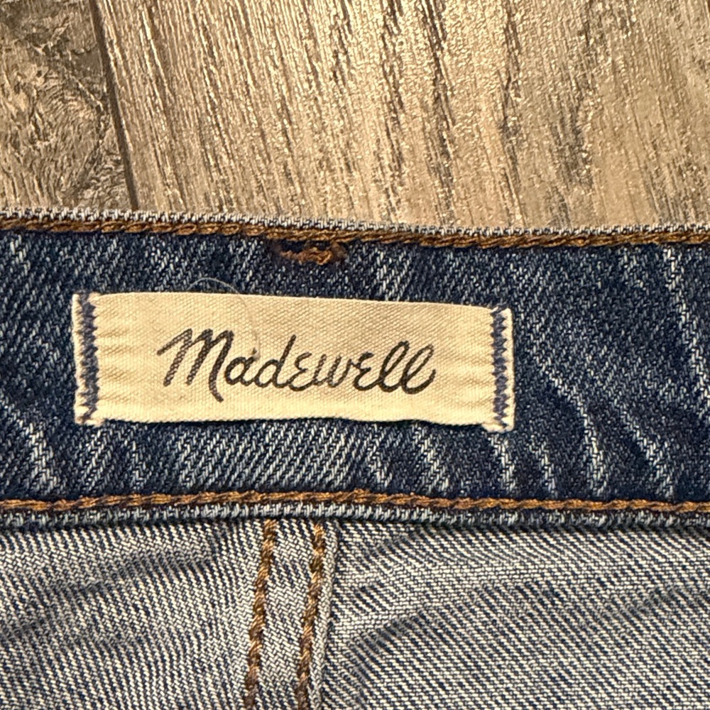 Madewell Frayed Hem Jean Shorts - Blue - Picture 2 of 7